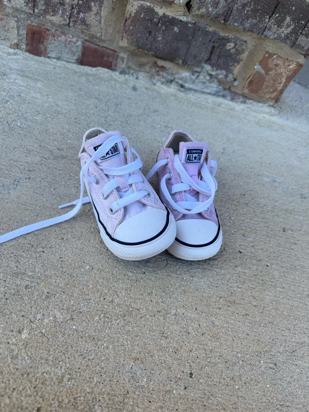 Converse Pink Canvas Kids Low-Top Sneakers